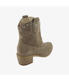 NeroGiardini E512705D - Tronchetto con Tacco Largo in Camoscio Creta