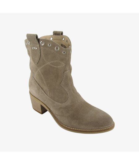 NeroGiardini E512705D - Tronchetto con Tacco Largo in Camoscio Creta