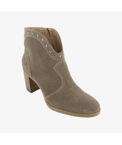 NeroGiardini E512710D - Tronchetto con Tacco Largo in Camoscio Creta