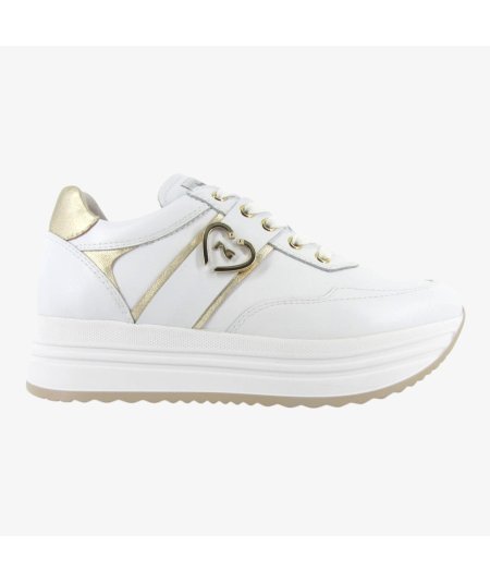 NeroGiardini E512910D - Sneakers da Donna con Platform in Pelle Bianca