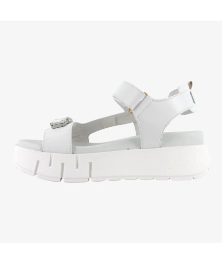 NeroGiardini E410707D - Sandalo da Donna in Pelle Bianca
