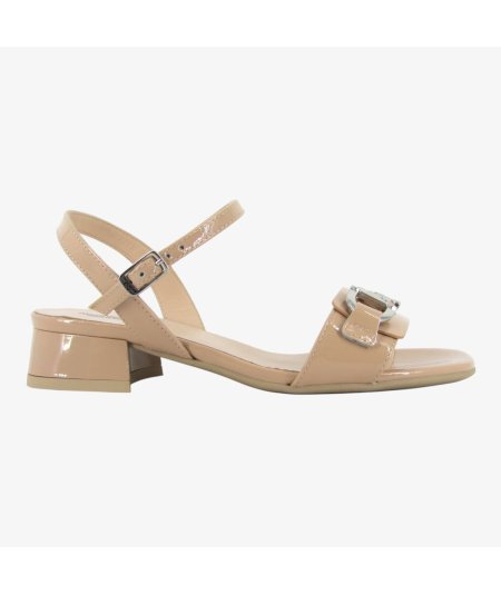 NeroGiardini E513303D - Sandalo da Donna con Tacco Largo In Pelle Cipria