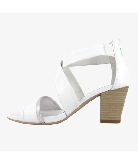 NeroGiardini E513370D - Sandalo da Donna con Tacco Largo in Pelle Bianca