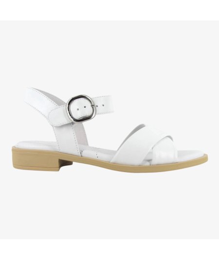 NeroGiardini E513400D - Sandalo Basso da Donna in Pelle Bianca