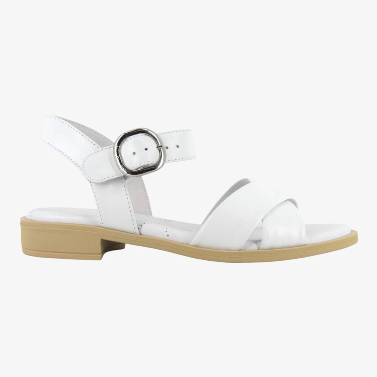 NeroGiardini E513400D - Sandalo Basso da Donna in Pelle Bianca