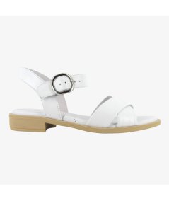 NeroGiardini E513400D - Sandalo Basso da Donna in Pelle Bianca