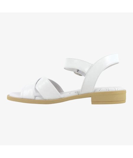 NeroGiardini E513400D - Sandalo Basso da Donna in Pelle Bianca