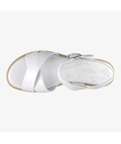 NeroGiardini E513400D - Sandalo Basso da Donna in Pelle Bianca
