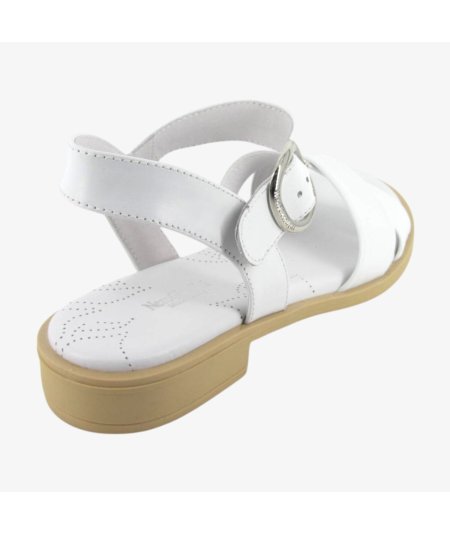 NeroGiardini E513400D - Sandalo Basso da Donna in Pelle Bianca