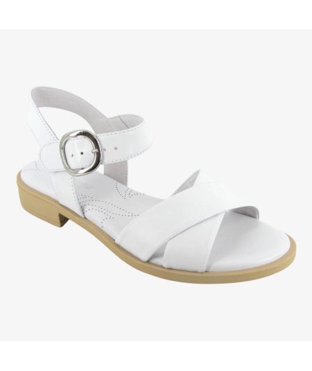 NeroGiardini E513400D - Sandalo Basso da Donna in Pelle Bianca