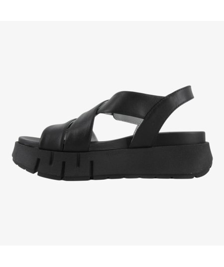 NEroGiardini E513696D - Sandalo da Donna con Platform in Pelle Nera