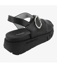 NEroGiardini E513696D - Sandalo da Donna con Platform in Pelle Nera
