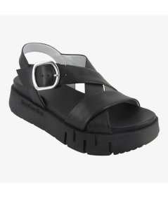 NEroGiardini E513696D - Sandalo da Donna con Platform in Pelle Nera