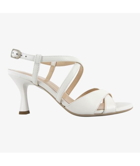 NeroGiardini E513200DE - Sandalo Elegante Donna con Tacco Fino in Pelle Bianca
