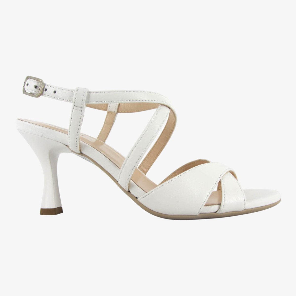 NeroGiardini E513200DE - Sandalo Elegante Donna con Tacco Fino in Pelle Bianca
