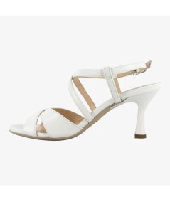 NeroGiardini E513200DE - Sandalo Elegante Donna con Tacco Fino in Pelle Bianca