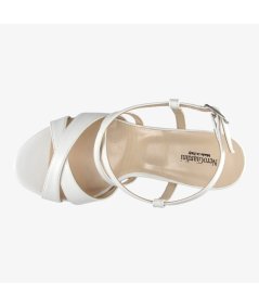 NeroGiardini E513200DE - Sandalo Elegante Donna con Tacco Fino in Pelle Bianca