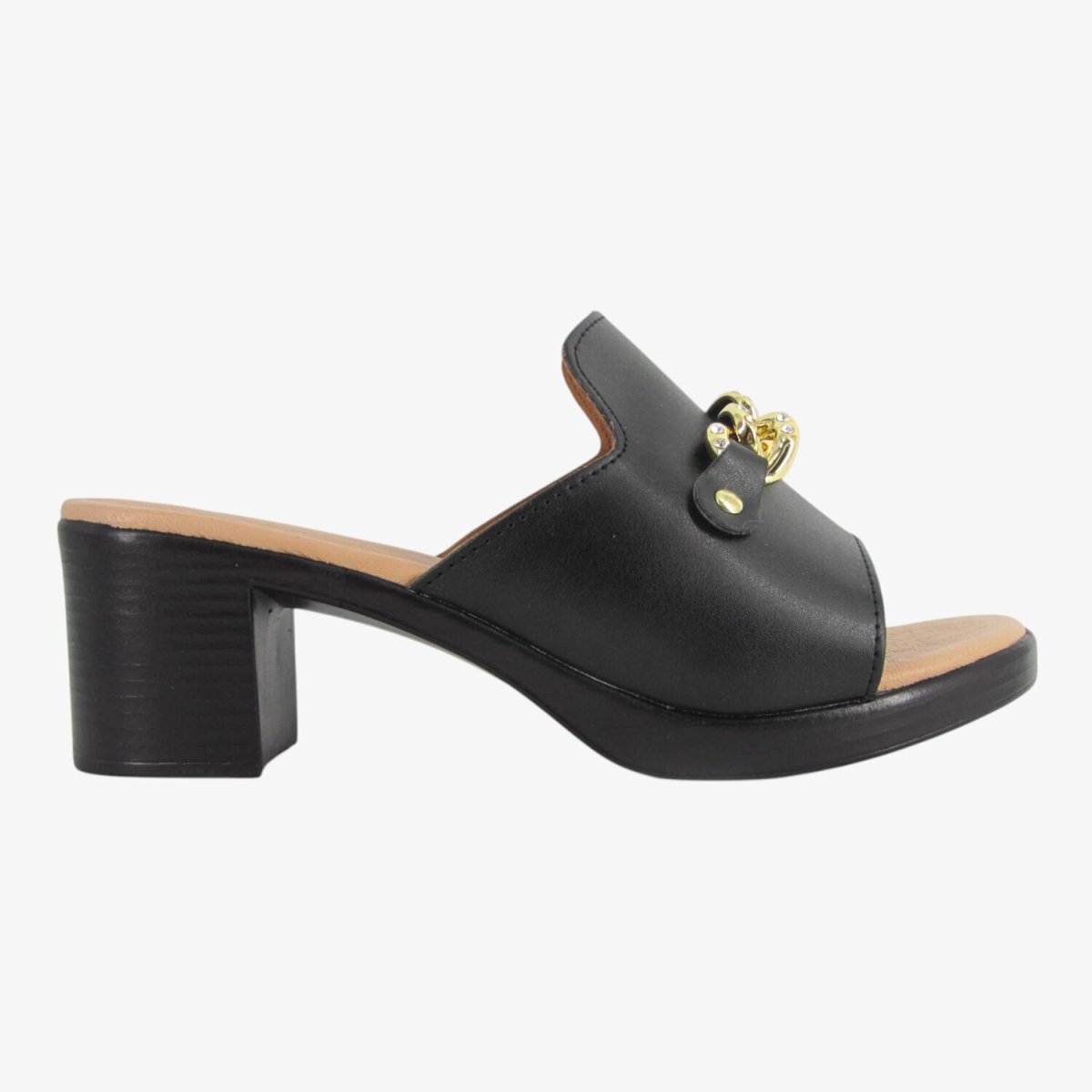 Valleverde 55450 - Ciabatta da Donna con Tacco Largo con Catena