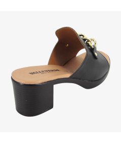 Valleverde 55450 - Ciabatta da Donna con Tacco Largo con Catena