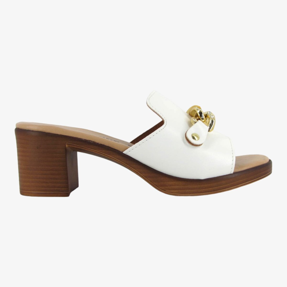 Valleverde 55450 - Ciabatta da Donna con Tacco Largo con Catena