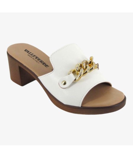 Valleverde 55450 - Ciabatta da Donna con Tacco Largo con Catena