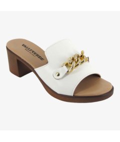 Valleverde 55450 - Ciabatta da Donna con Tacco Largo con Catena