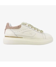 Guardiani King 4381 Low - Sneakers da Donna in Pelle Beige con Strass