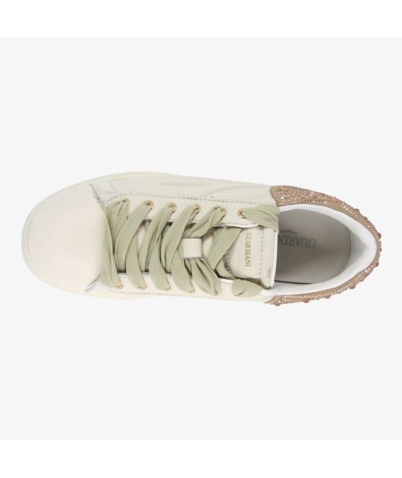 Guardiani King 4381 Low - Sneakers da Donna in Pelle Beige con Strass