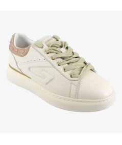 Guardiani King 4381 Low - Sneakers da Donna in Pelle Beige con Strass