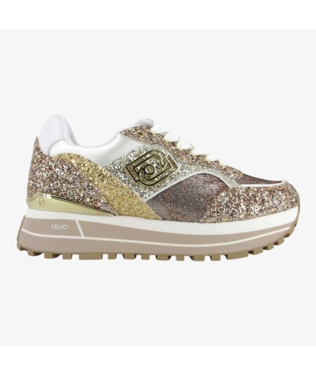 LiuJo Maxi Wonder 73 - Sneakers da Donna con Platform in Payette Oro