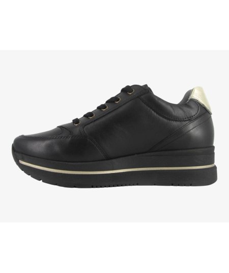 NeroGiardini E514100D - Sneakers da Donna con Platform in Pelle Nera