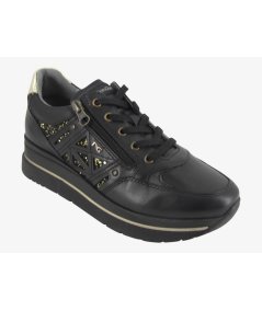 NeroGiardini E514100D - Sneakers da Donna con Platform in Pelle Nera