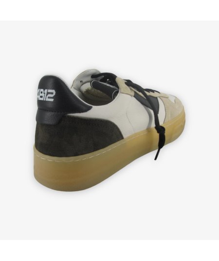 4B12 Hyper-U918 - Sneakers Uomo in Pelle con Dettaglio Camuflage