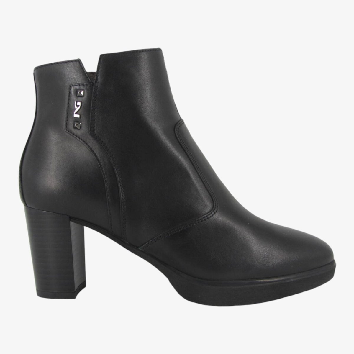 NeroGiardini I411200D - Tronchetto in Pelle da Donna con Tacco a Blocco