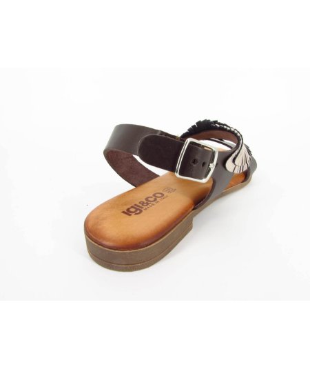 Igi & Co sandalo marrone con foglia platino